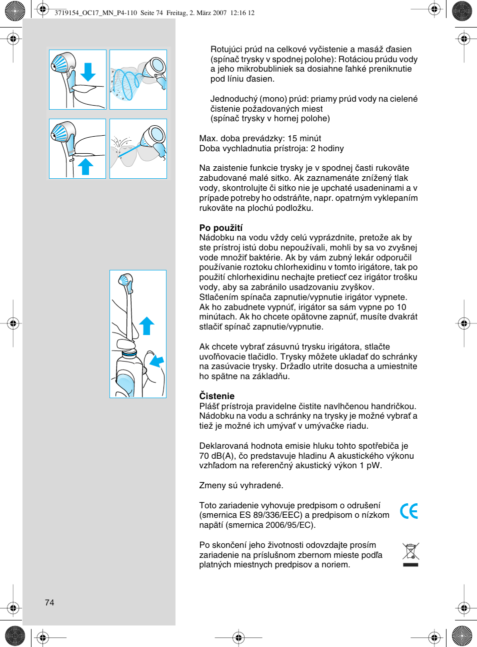 Braun OC17 Professional Care Center User Manual | Page 74 / 107