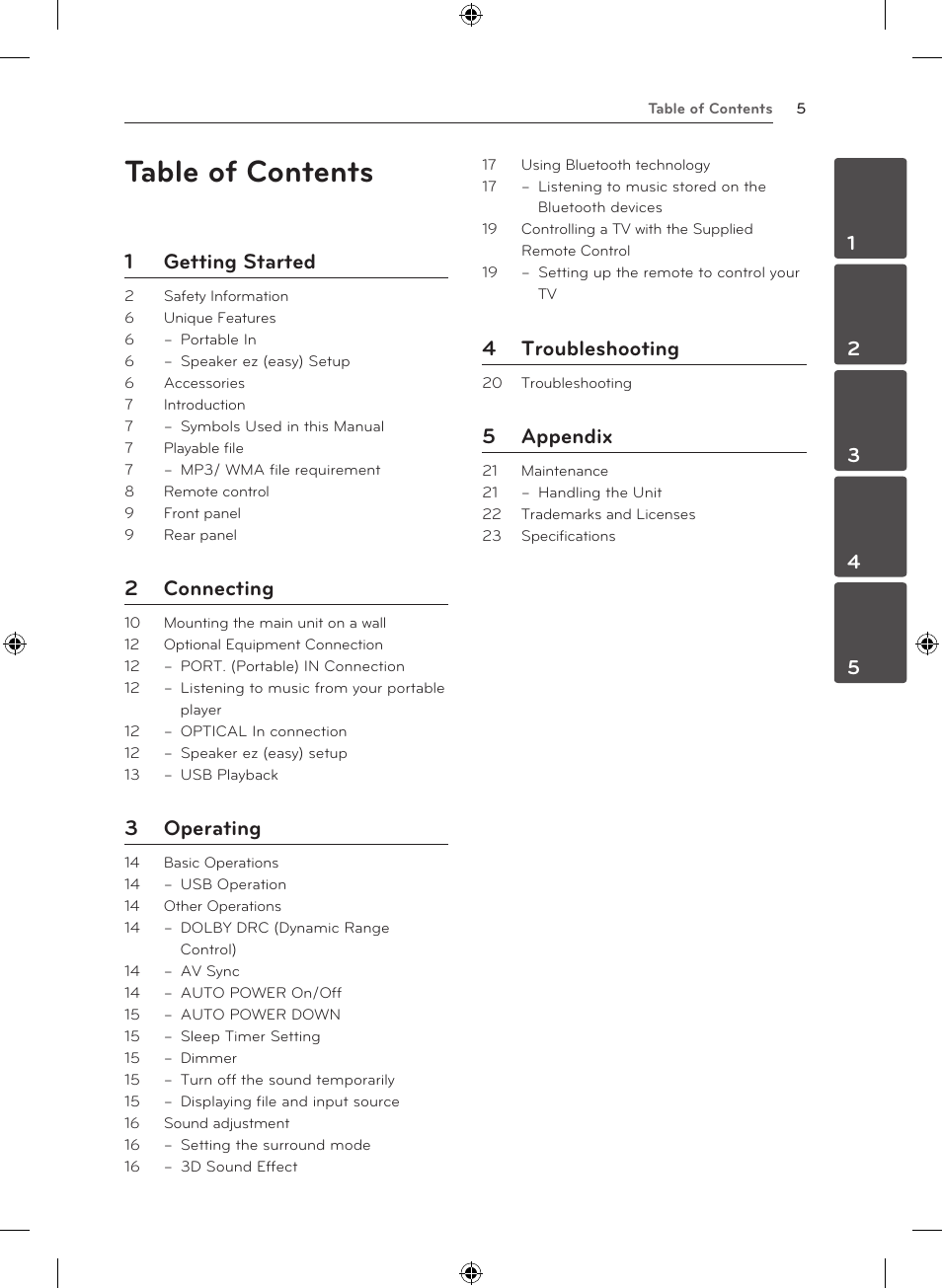 LG NB2420A User Manual | Page 5 / 24