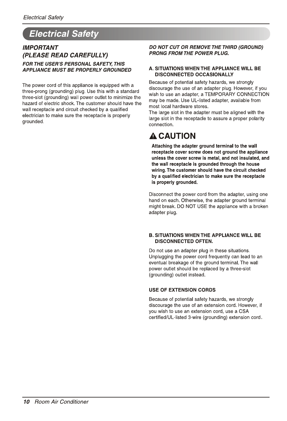 LG LW2413HR User Manual | Page 10 / 48