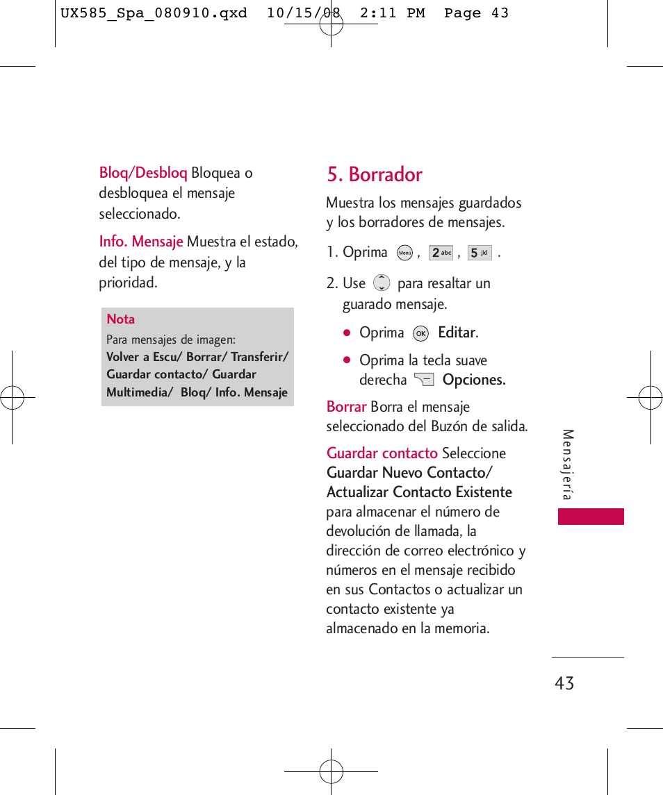 Borrador | LG LGUX585 User Manual | Page 158 / 240