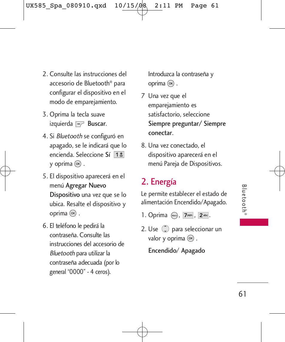 Energía | LG LGUX585 User Manual | Page 176 / 240