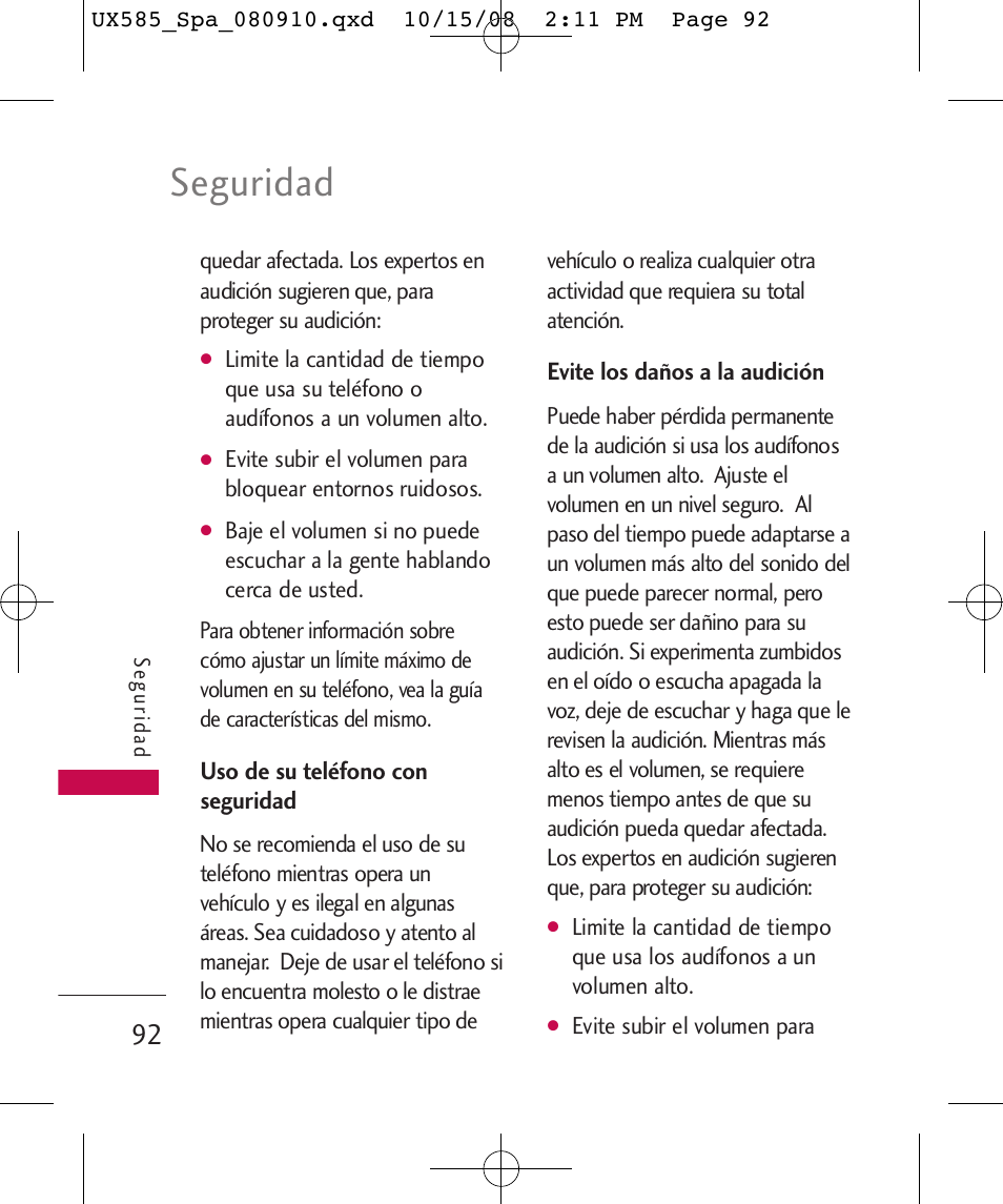 Seguridad | LG LGUX585 User Manual | Page 207 / 240