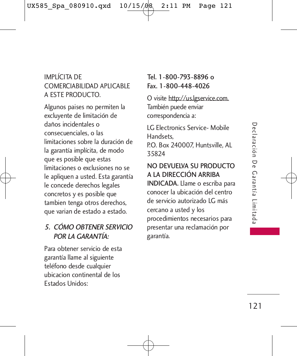 LG LGUX585 User Manual | Page 236 / 240