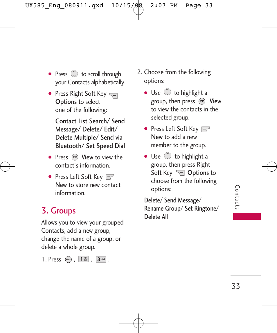 Groups | LG LGUX585 User Manual | Page 35 / 240