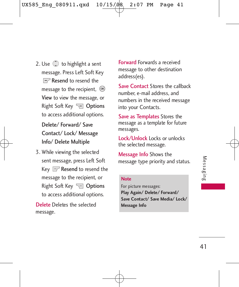 LG LGUX585 User Manual | Page 43 / 240