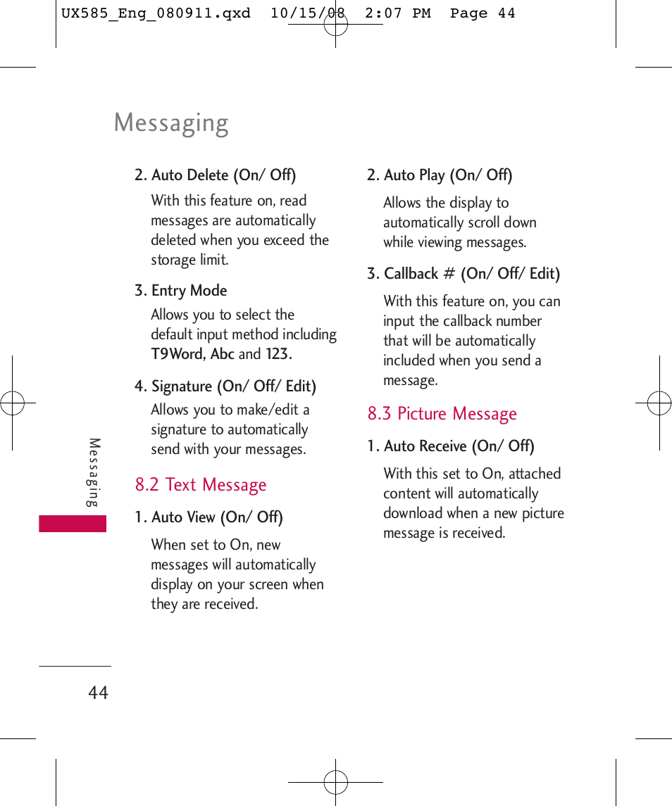 Messaging | LG LGUX585 User Manual | Page 46 / 240