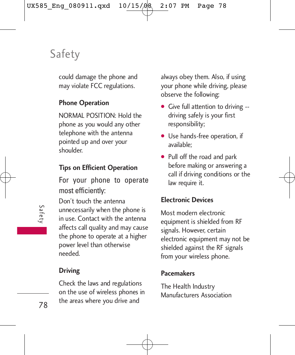 Safety | LG LGUX585 User Manual | Page 80 / 240