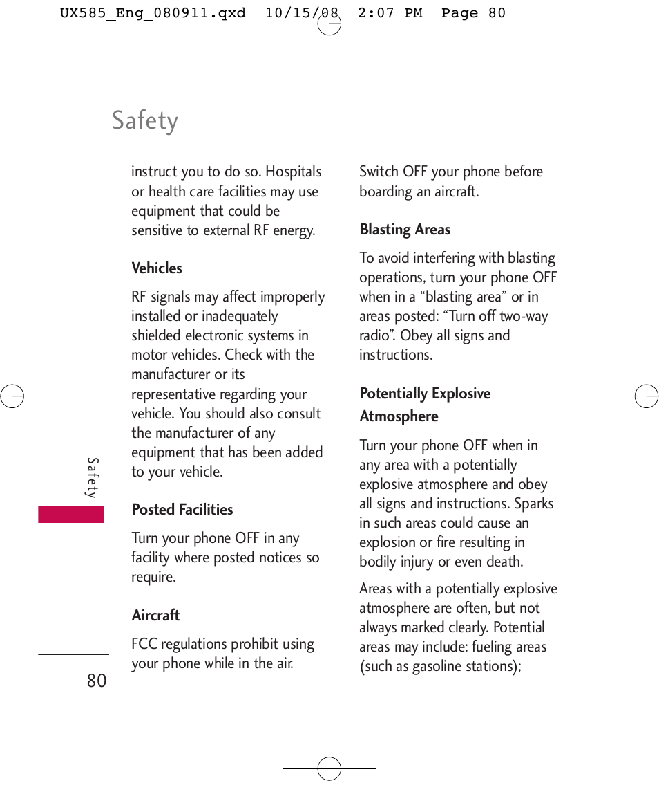 Safety | LG LGUX585 User Manual | Page 82 / 240