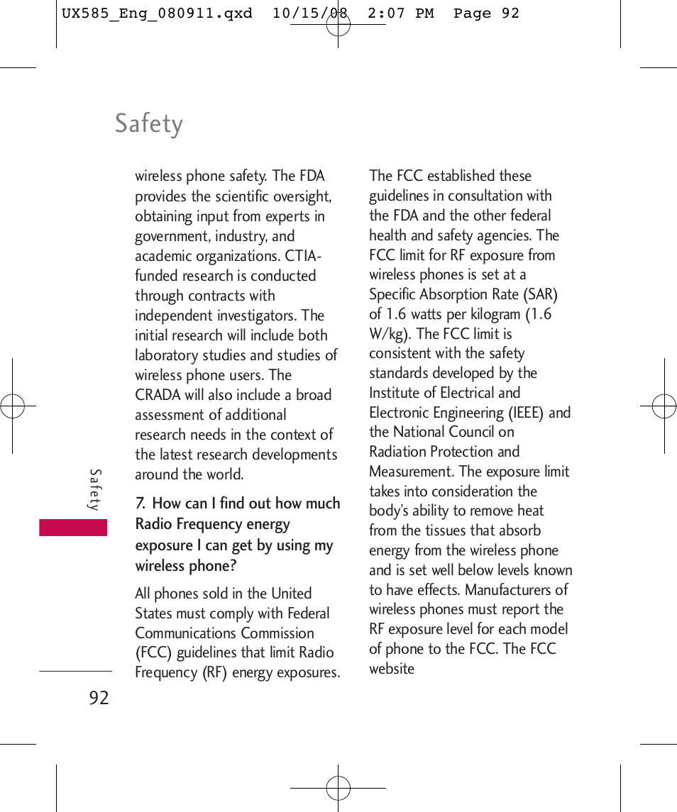 Safety | LG LGUX585 User Manual | Page 94 / 240