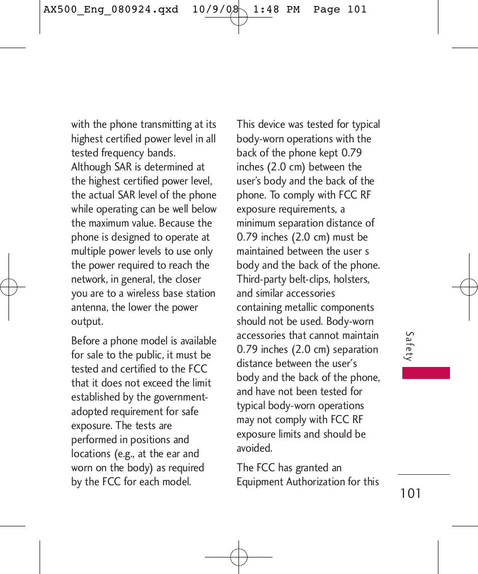 LG LGAX500 User Manual | Page 101 / 115