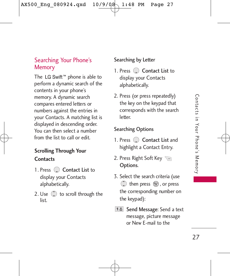 LG LGAX500 User Manual | Page 27 / 115