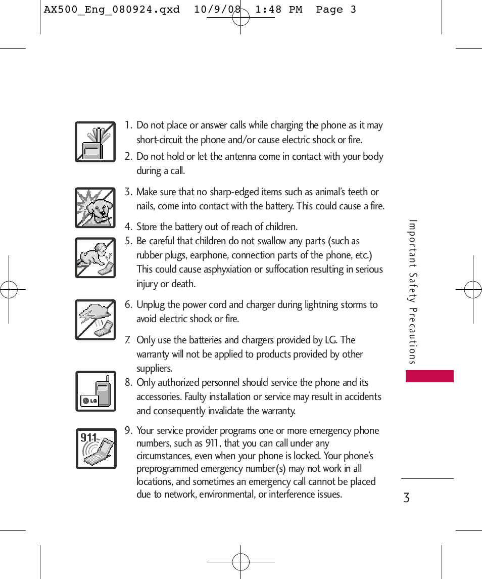 LG LGAX500 User Manual | Page 3 / 115