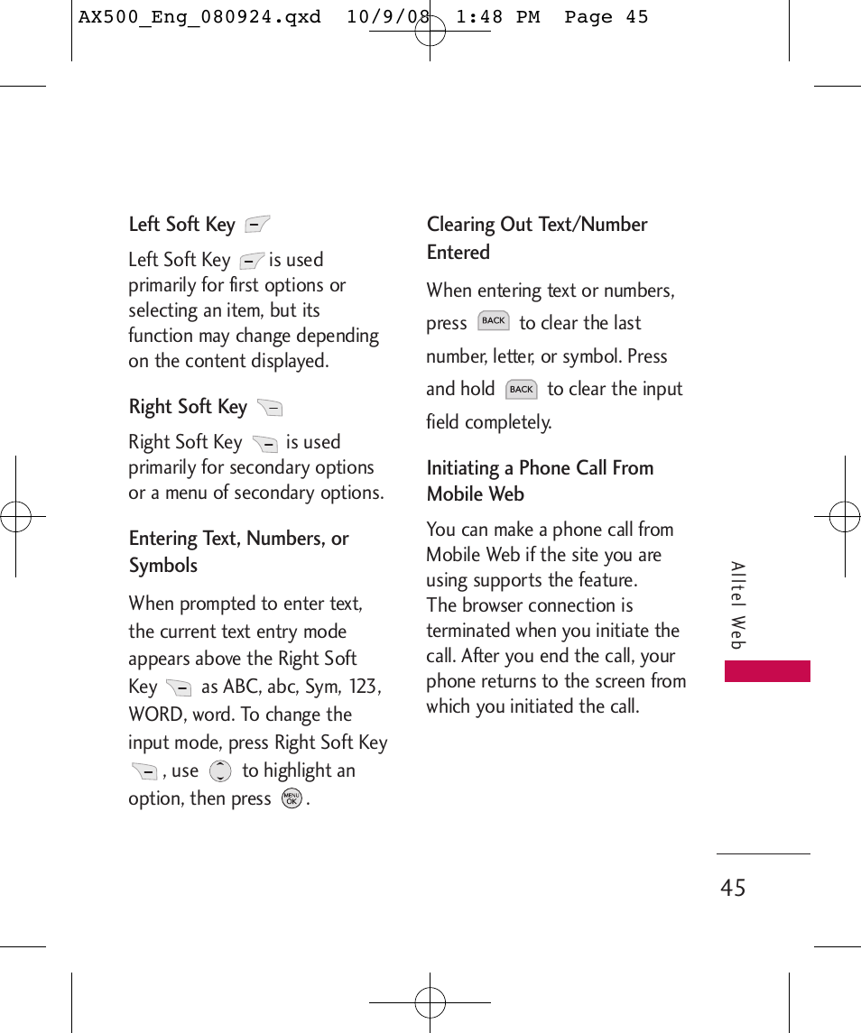 LG LGAX500 User Manual | Page 45 / 115