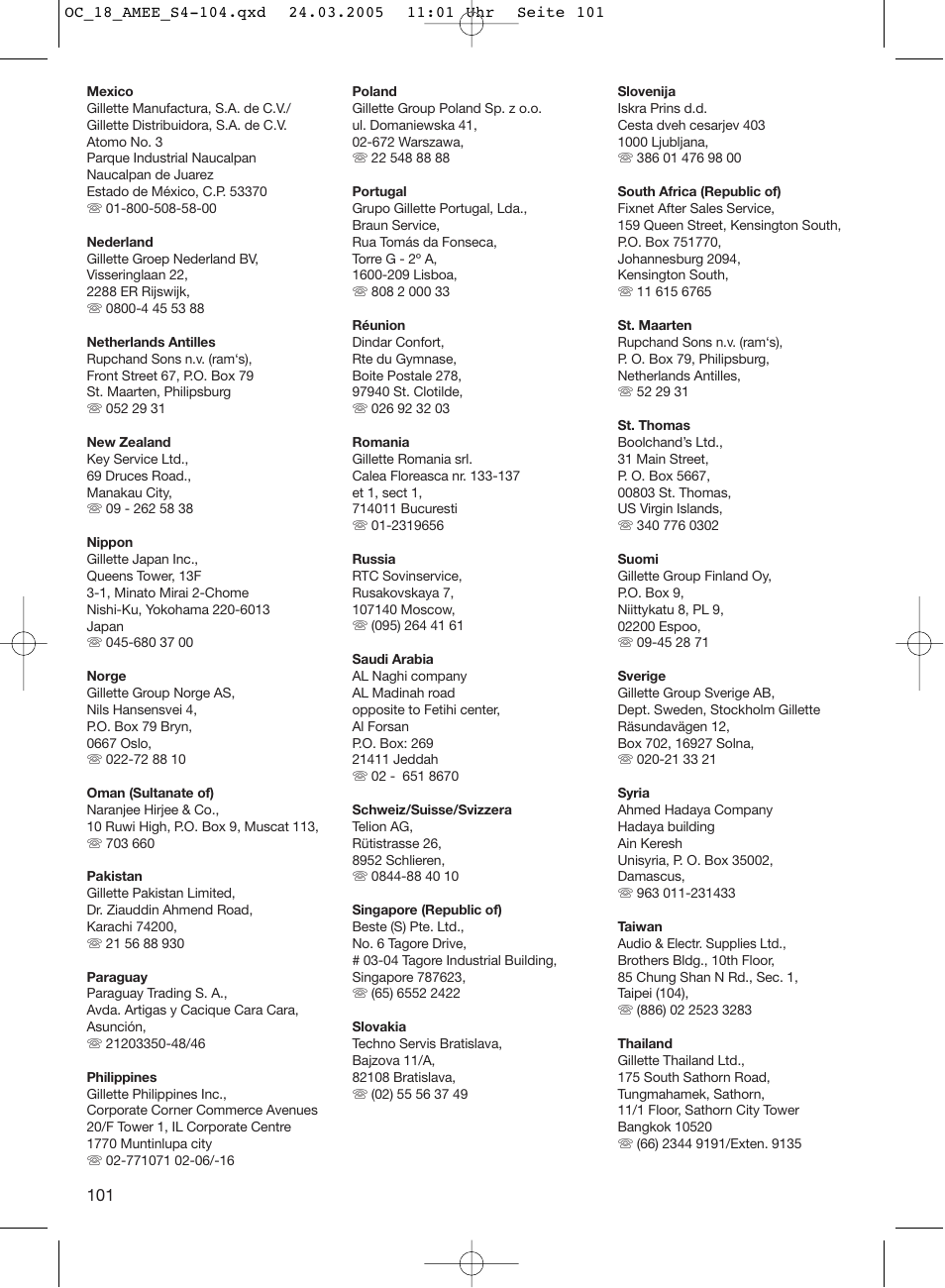 Braun OC18 Professional Care Center User Manual | Page 101 / 102