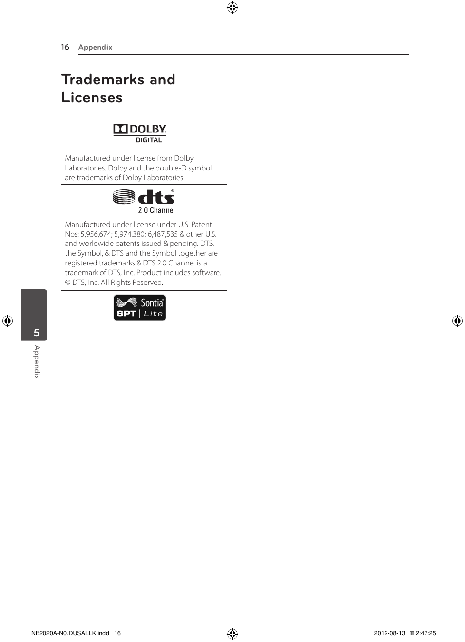 Trademarks and licenses | LG NB2020A User Manual | Page 16 / 18