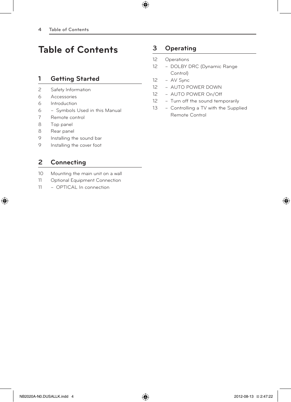 LG NB2020A User Manual | Page 4 / 18
