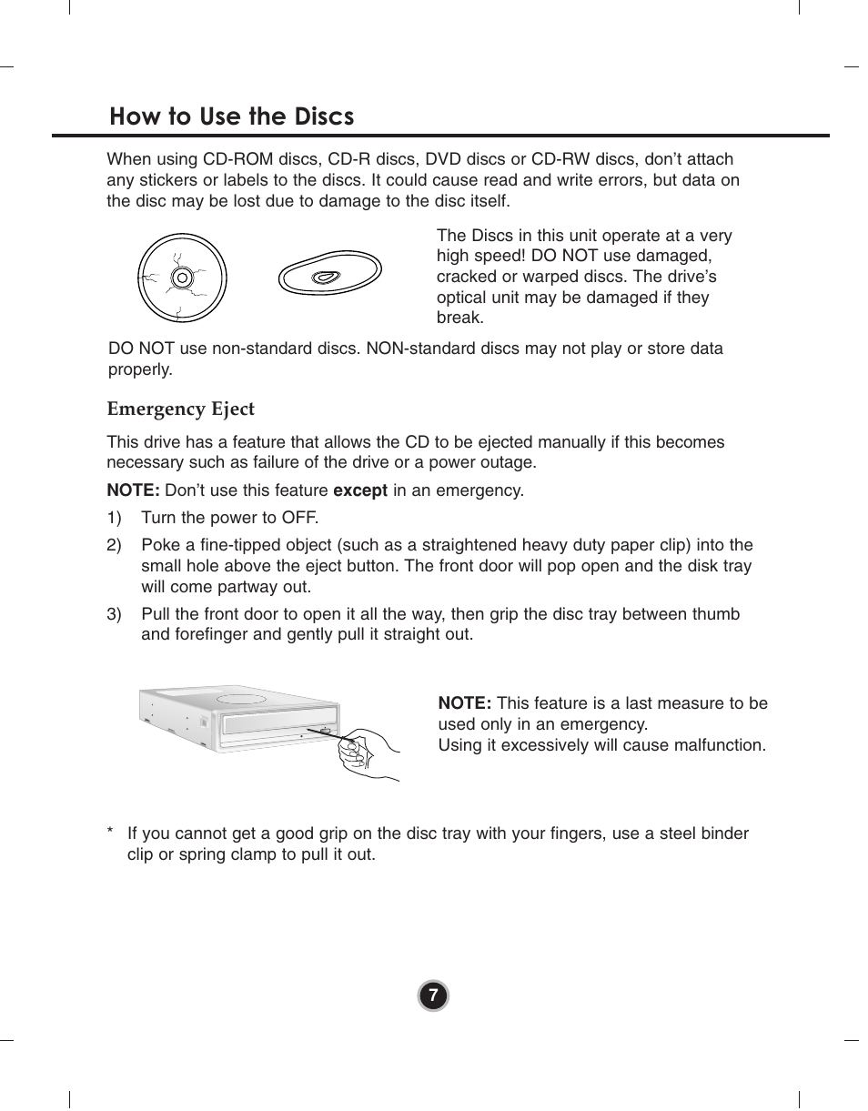 How to use the discs | LG GH24NS90 User Manual | Page 10 / 13