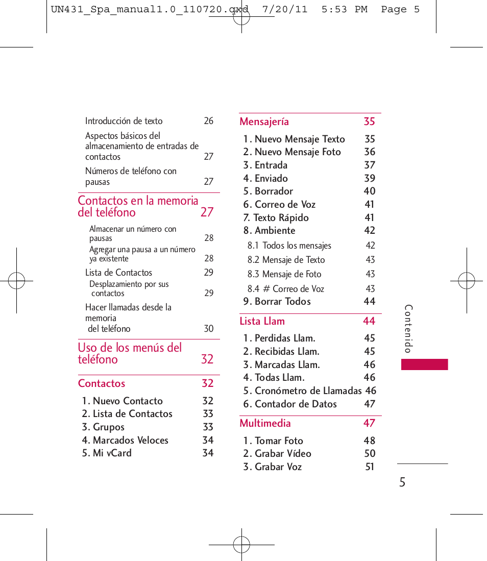 Uso de los menús del teléfono 32 | LG LGUN430 User Manual | Page 124 / 245