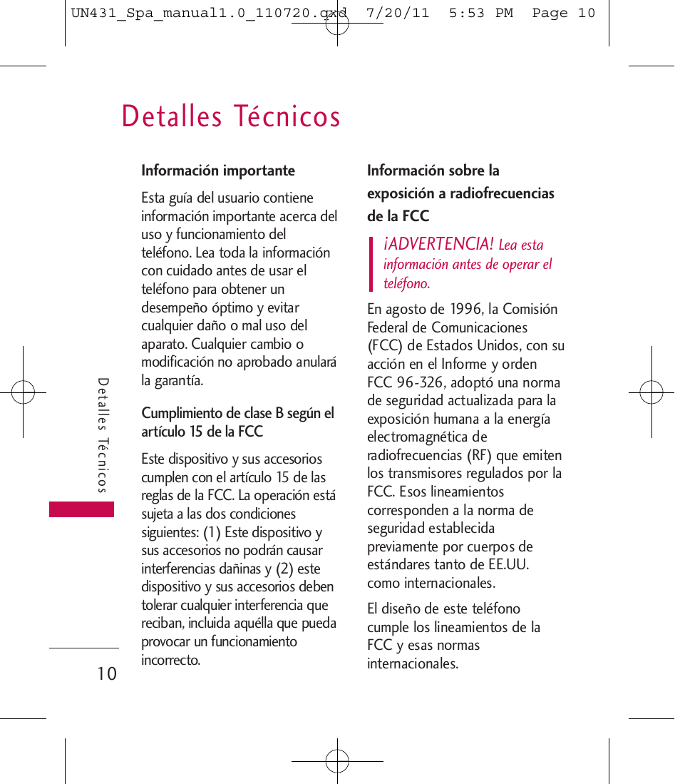 Detalles técnicos | LG LGUN430 User Manual | Page 129 / 245