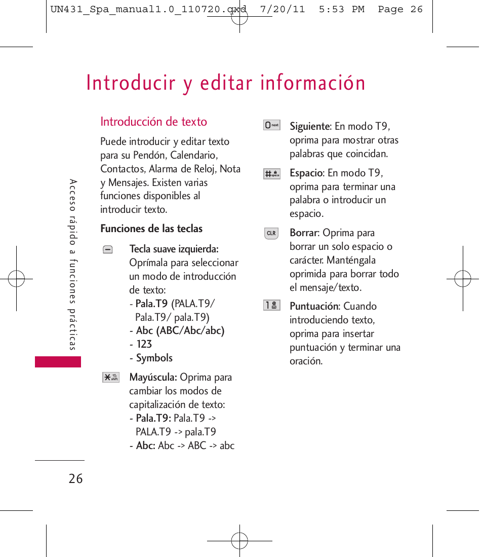 Introducir y editar información | LG LGUN430 User Manual | Page 145 / 245