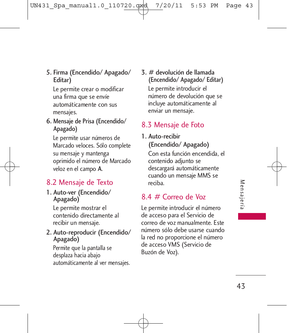 LG LGUN430 User Manual | Page 162 / 245