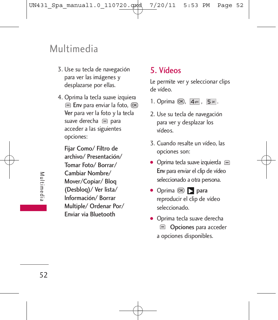 Multimedia, Vídeos | LG LGUN430 User Manual | Page 171 / 245