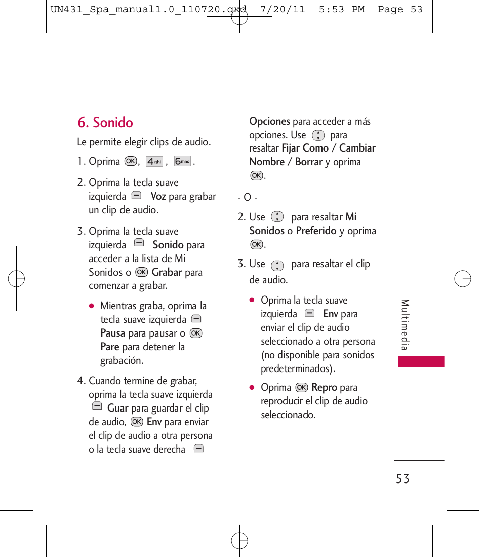 Sonido | LG LGUN430 User Manual | Page 172 / 245