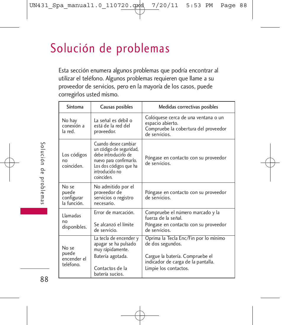 Solución de problemas | LG LGUN430 User Manual | Page 207 / 245
