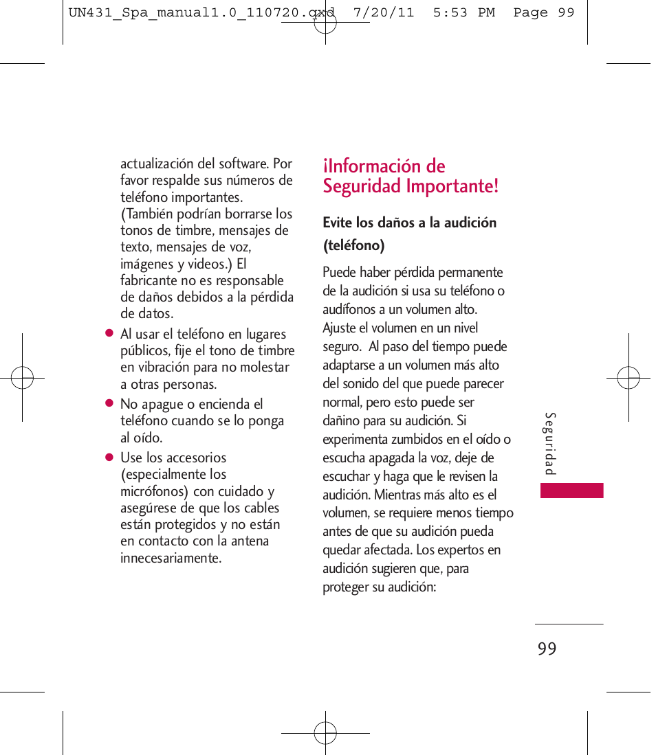 Información de seguridad importante | LG LGUN430 User Manual | Page 218 / 245