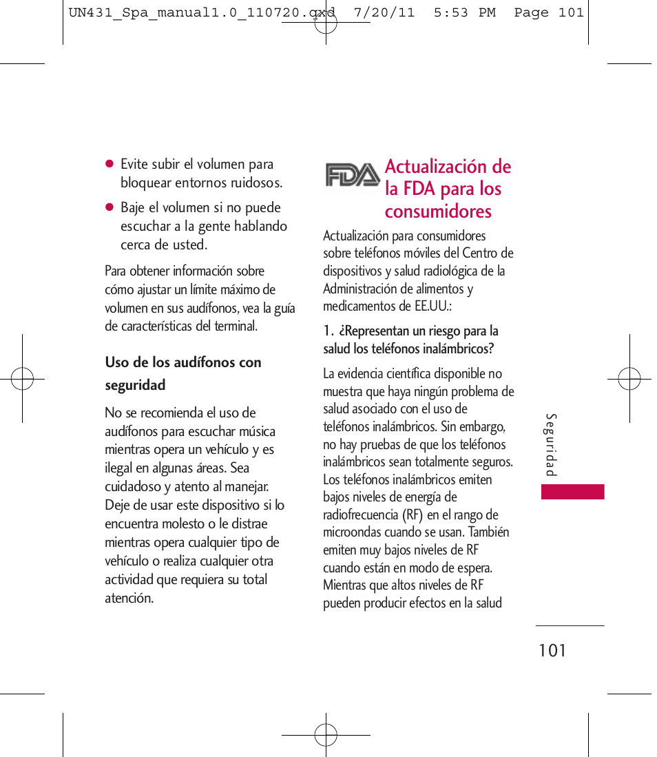 Actualización de la fda para los consumidores | LG LGUN430 User Manual | Page 220 / 245