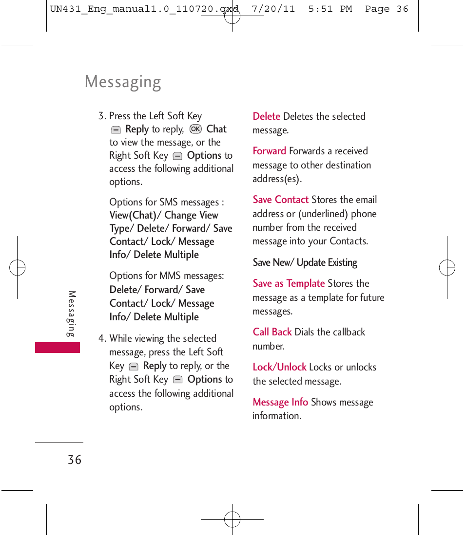 Messaging | LG LGUN430 User Manual | Page 38 / 245