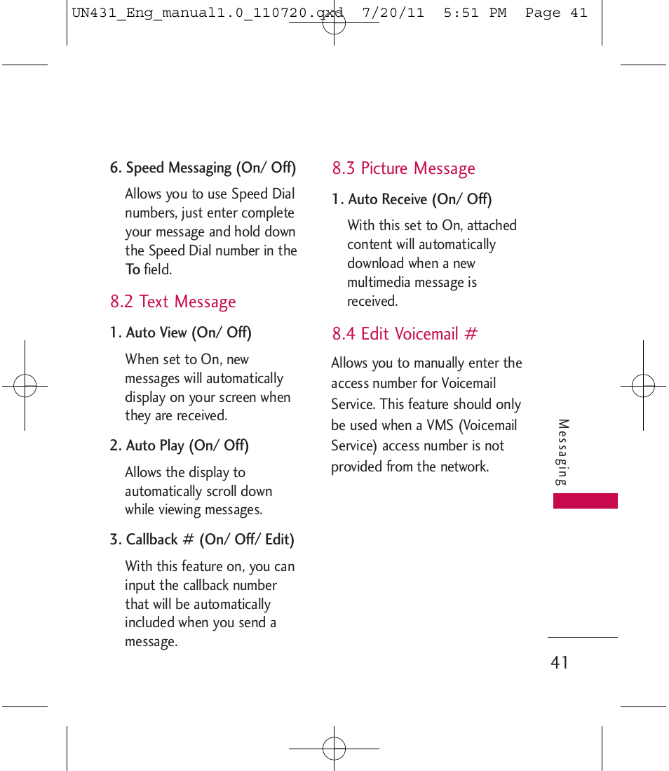 LG LGUN430 User Manual | Page 43 / 245