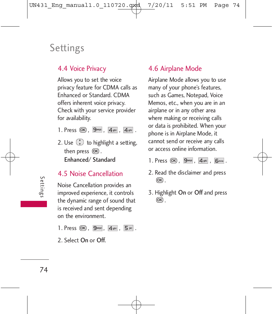 Settings | LG LGUN430 User Manual | Page 76 / 245