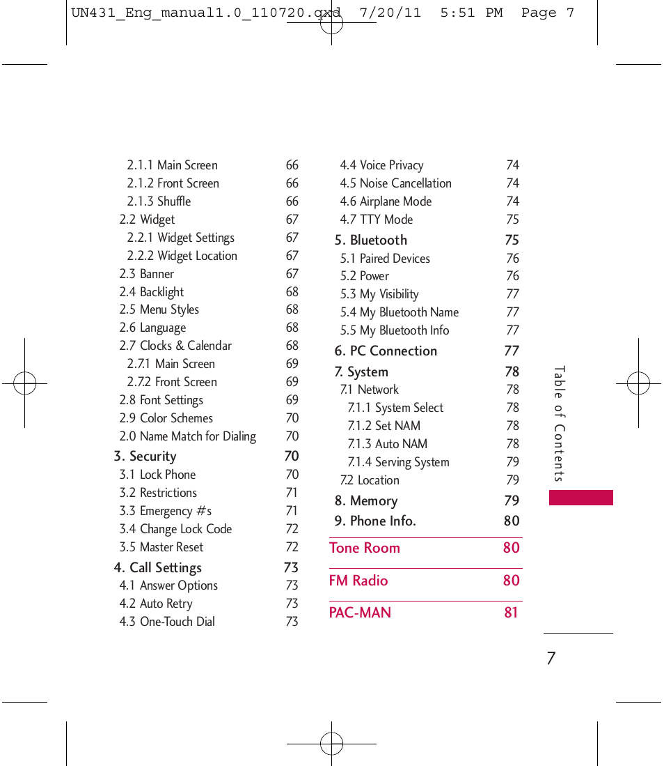 LG LGUN430 User Manual | Page 9 / 245