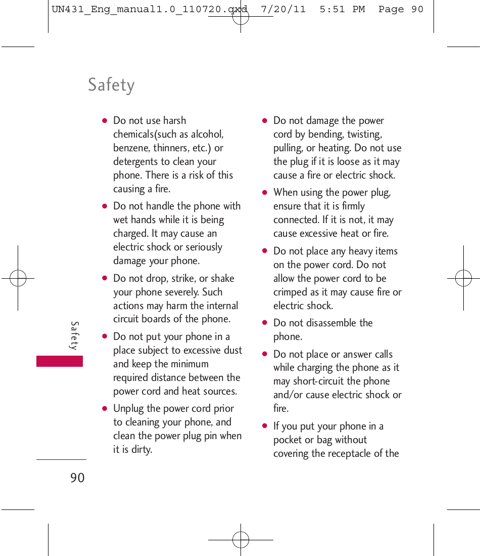 Safety | LG LGUN430 User Manual | Page 92 / 245