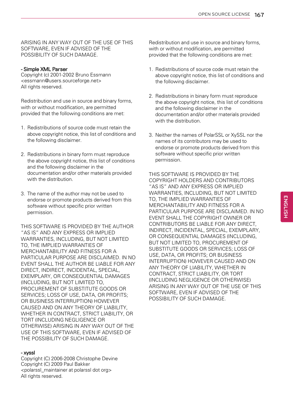 LG 55LW9800 User Manual | Page 167 / 170