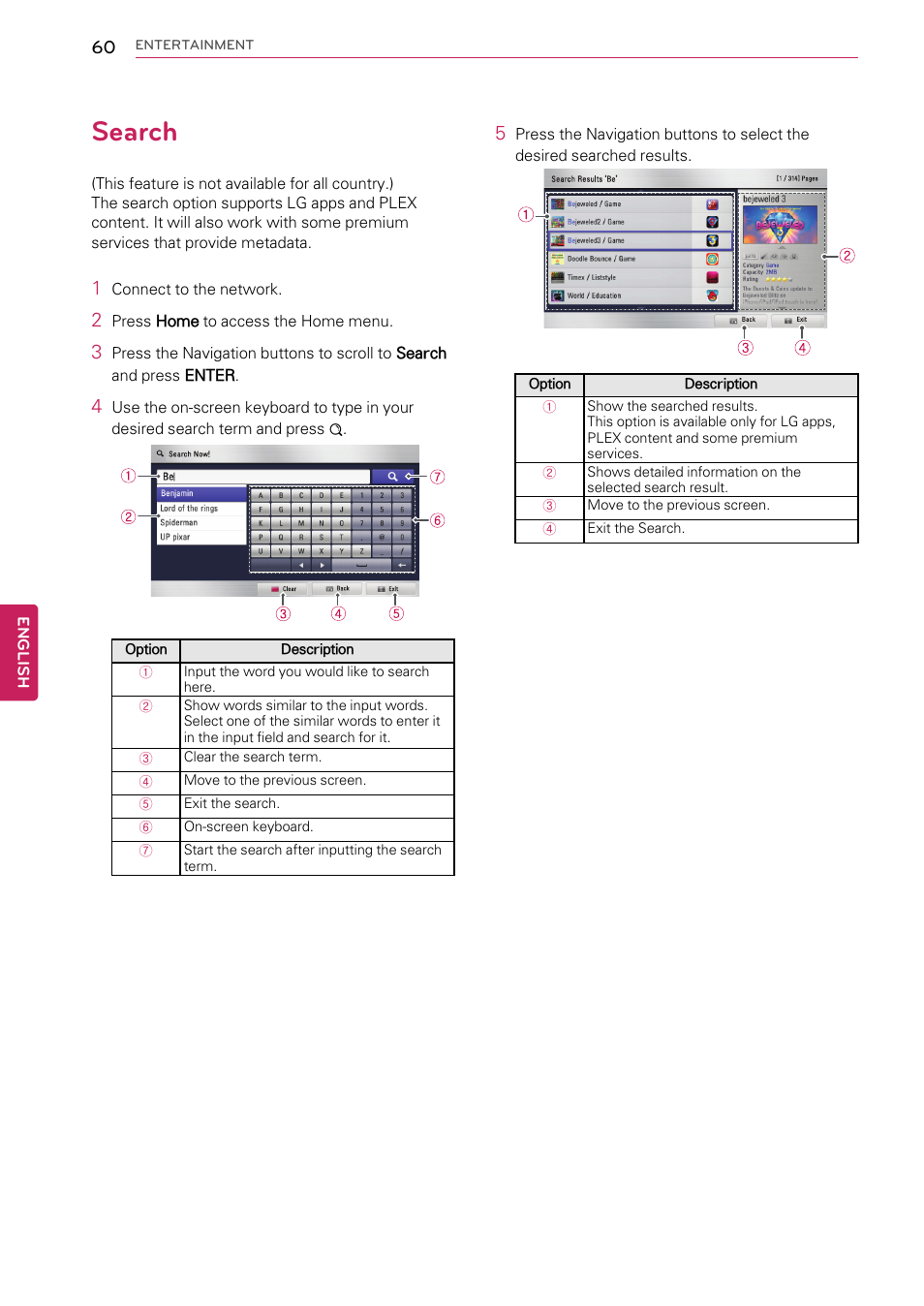 Search | LG 55LW9800 User Manual | Page 60 / 170