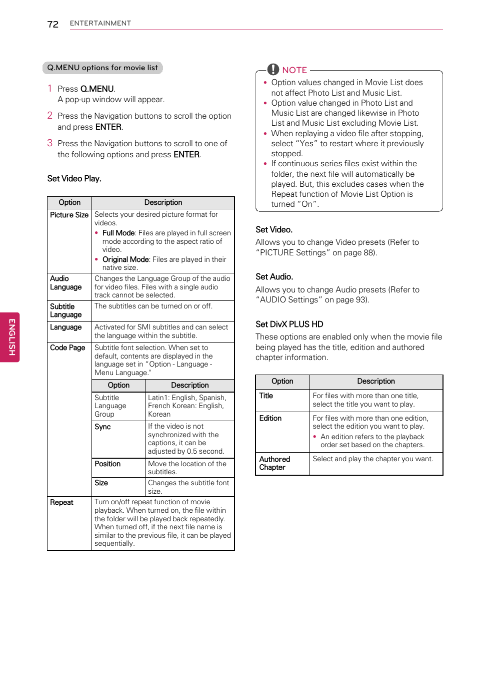 LG 55LW9800 User Manual | Page 72 / 170