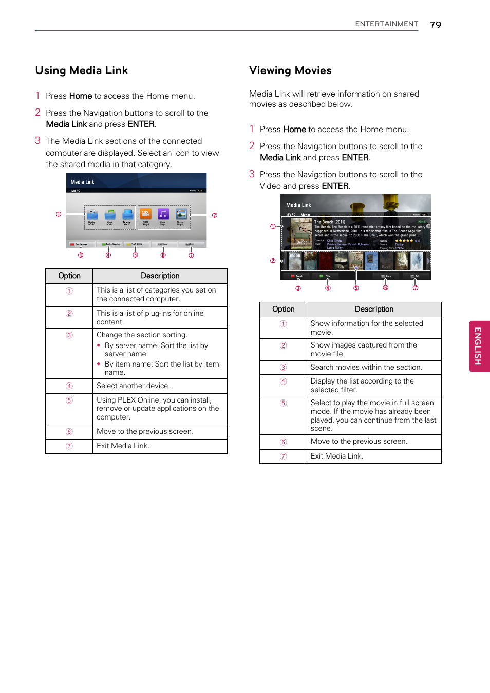 Using media link, Viewing movies | LG 55LW9800 User Manual | Page 79 / 170