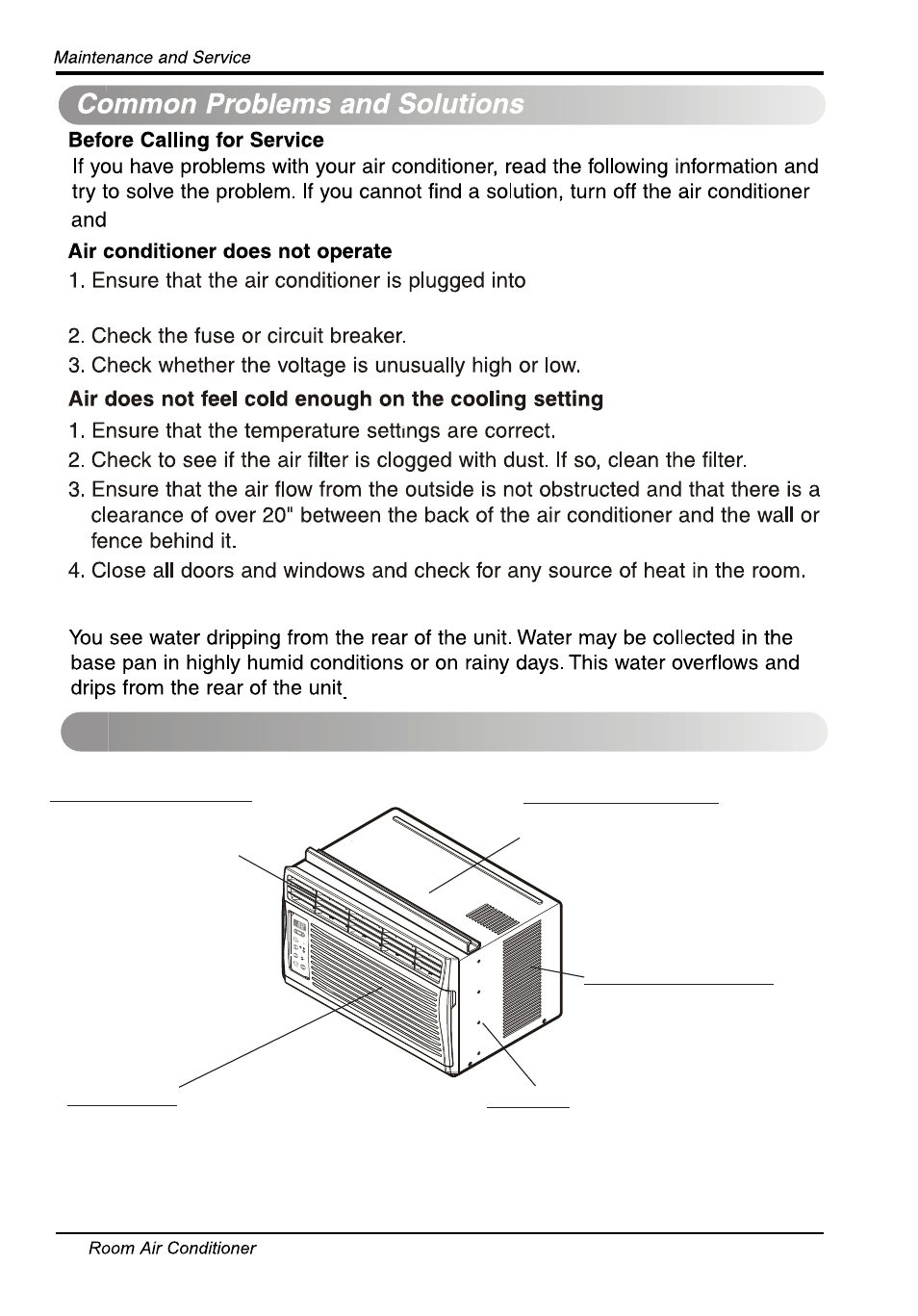 Т³гж 23, Normal sound, Water drip from the rear of the unit | LG LW6014ER User Manual | Page 20 / 44