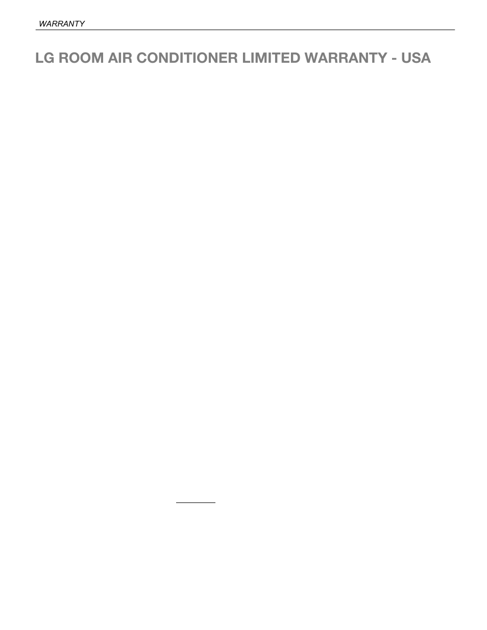 Lg room air conditioner limited warranty - usa, Warranty | LG LW6014ER User Manual | Page 42 / 44