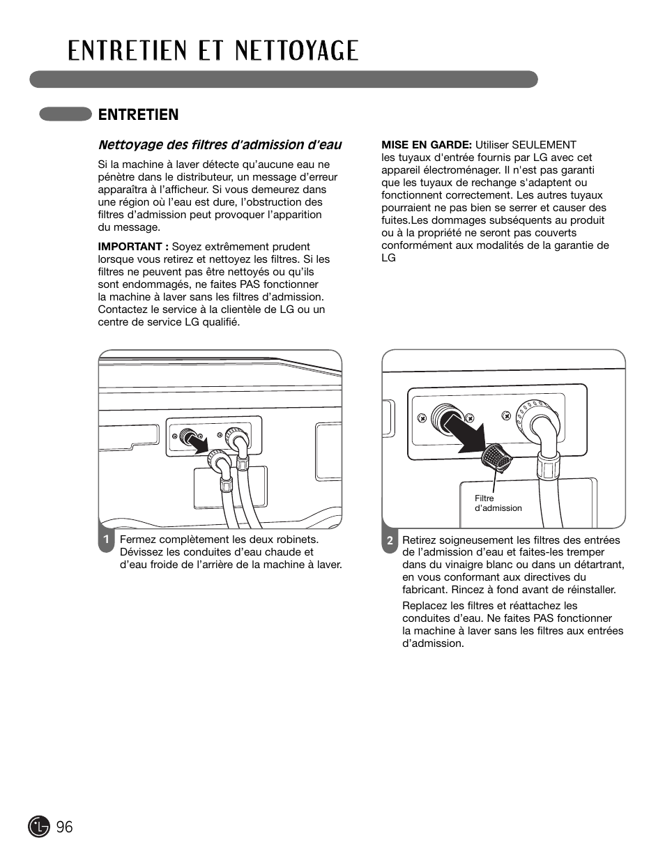 LG WM2301HW User Manual | Page 96 / 108