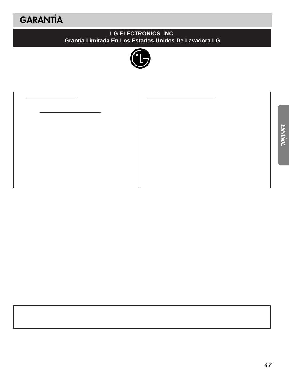 Garantía | LG WM2016CW User Manual | Page 48 / 48