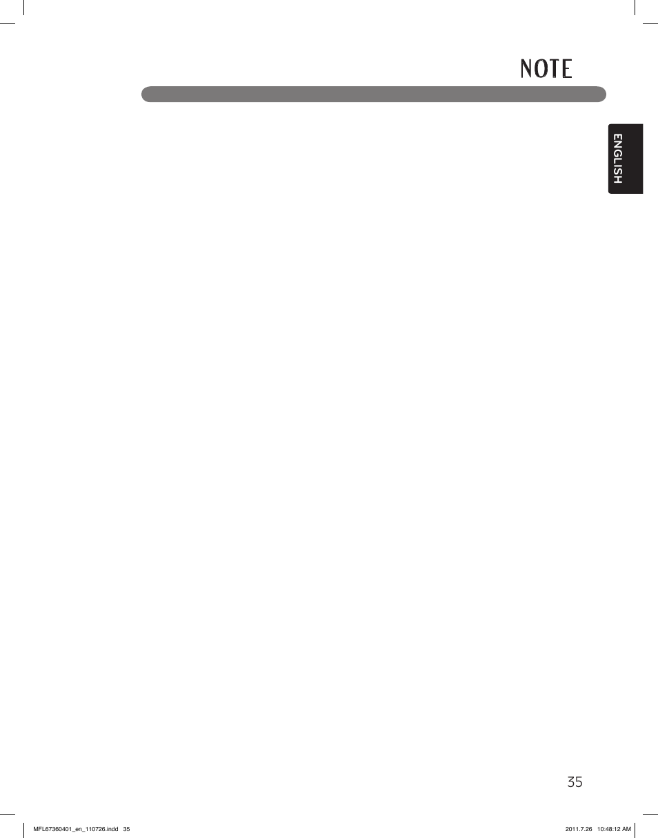 N ot e | LG WM2240CW User Manual | Page 35 / 72