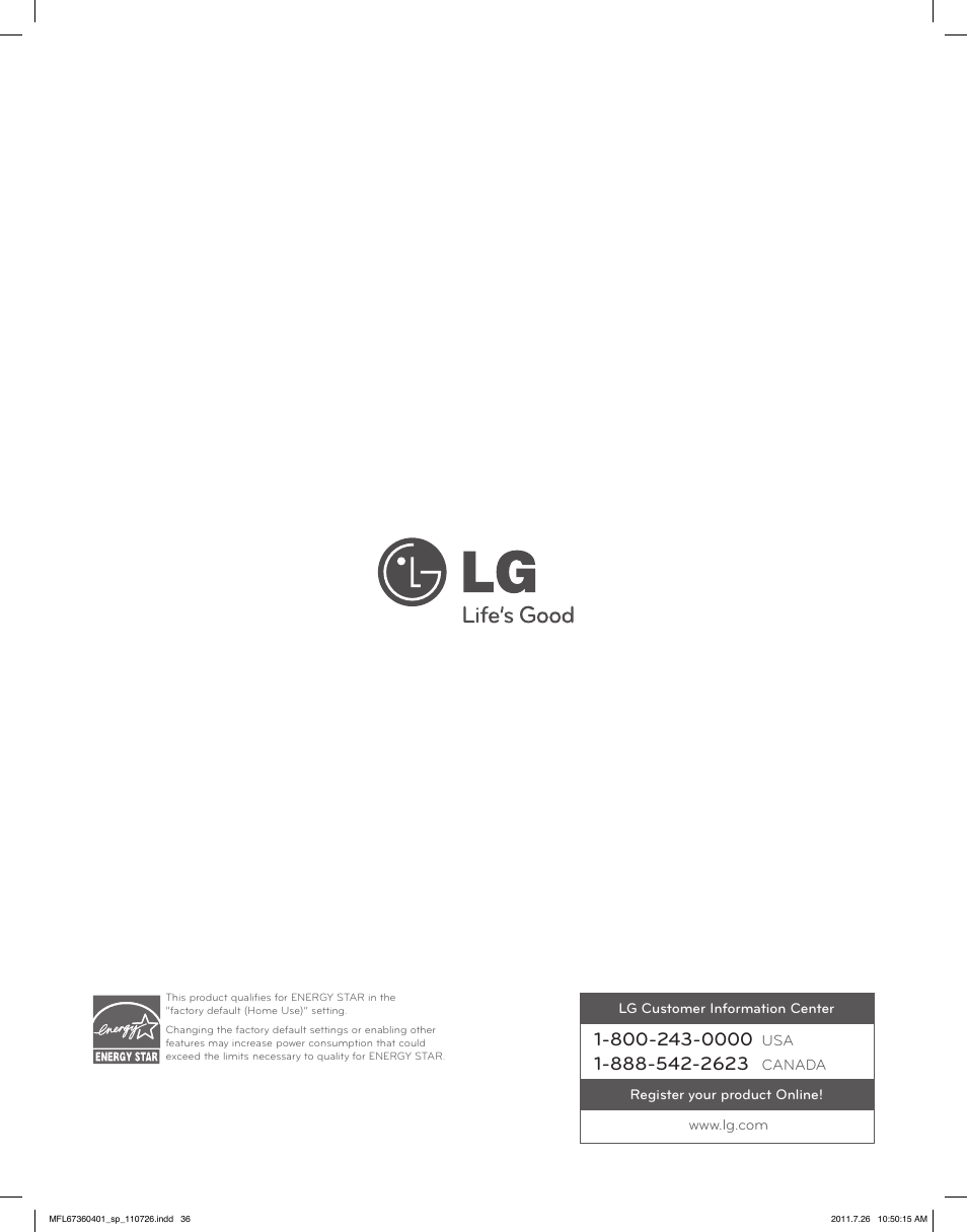 LG WM2240CW User Manual | Page 72 / 72