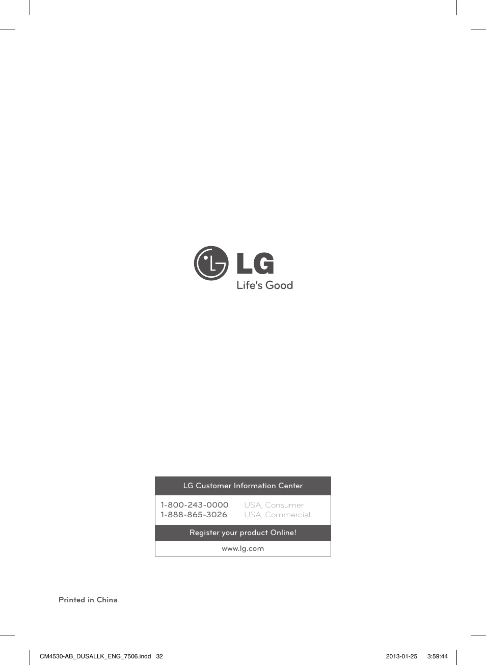 LG CM4530 User Manual | Page 32 / 32