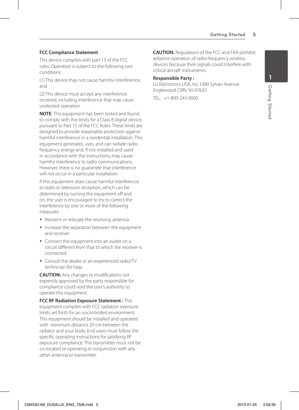 LG CM4530 User Manual | Page 5 / 32