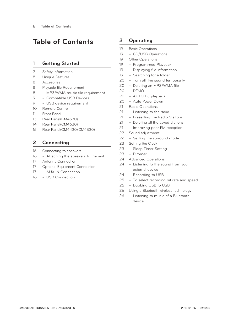 LG CM4530 User Manual | Page 6 / 32