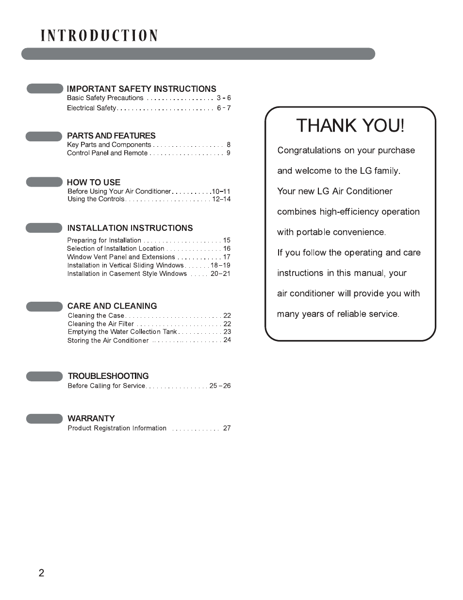 LG LP1214GXR User Manual | Page 2 / 28