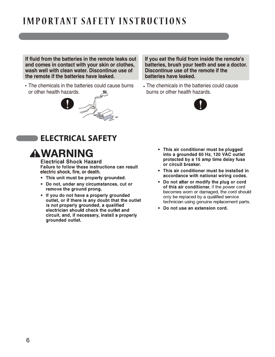 LG LP1214GXR User Manual | Page 6 / 28